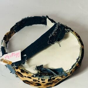 Denim and White Patchwork Shoulder Bag